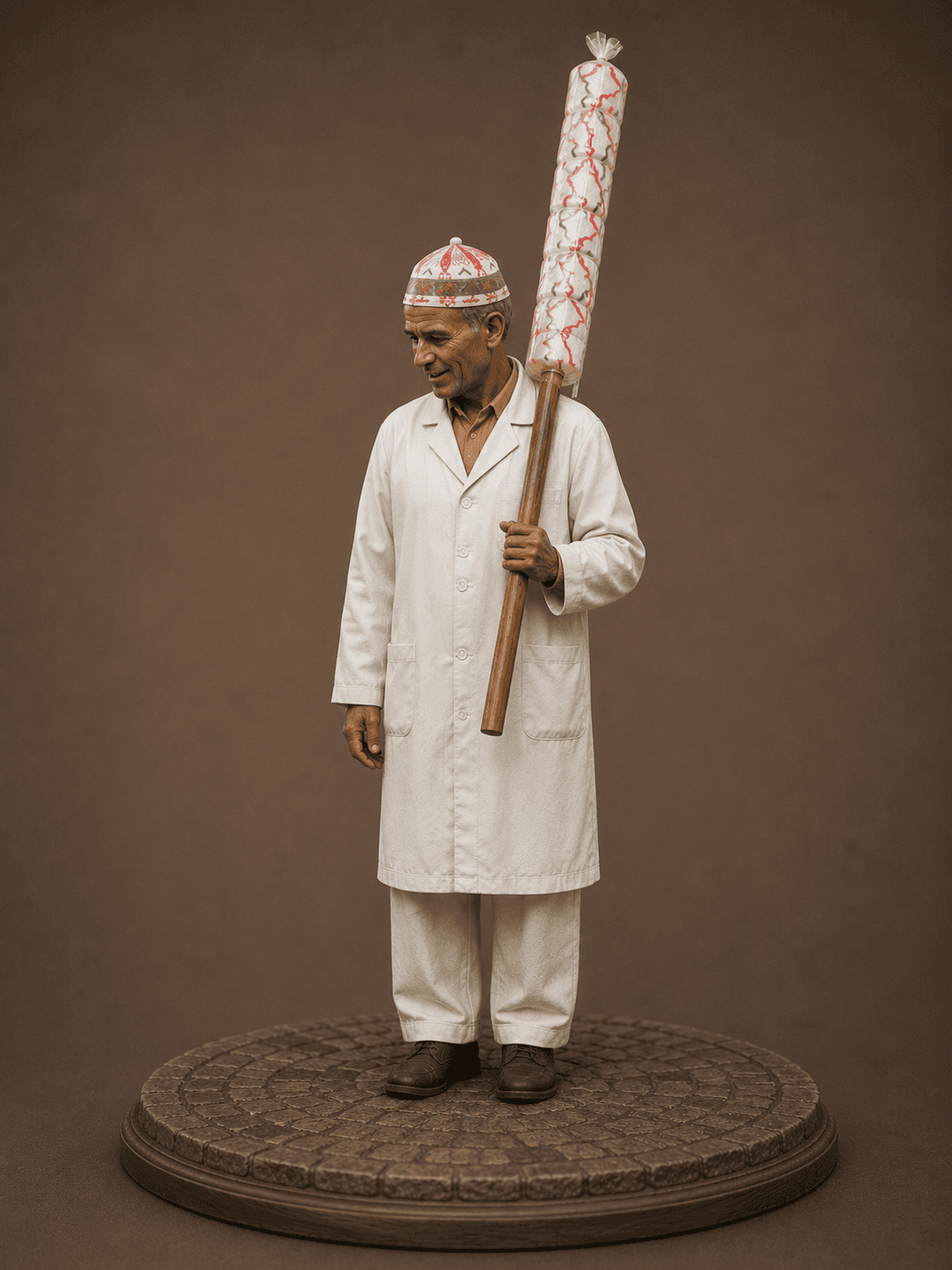 Figurine d'un vendeur de nougat ambulant